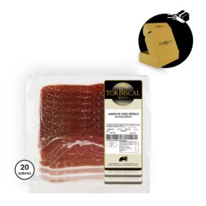 ESTUCHE TRADICIÓN 20 sobres jamón de cebo ibérico 50% raza ibérica corte máquina
