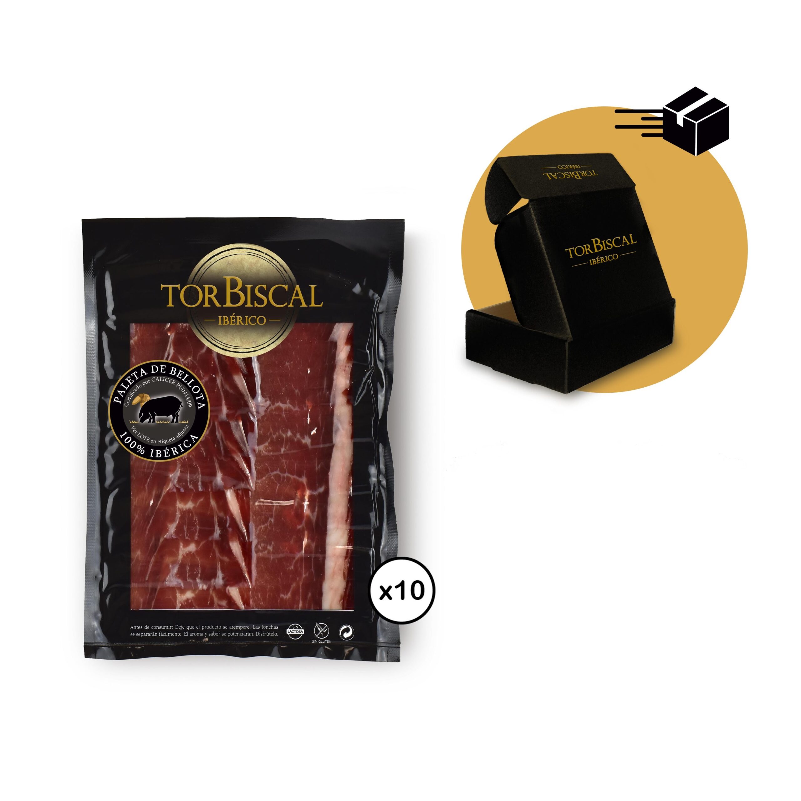 ESTUCHE PREMIUM 10 sobres paleta de bellota 100% ibérica corte cuchillo